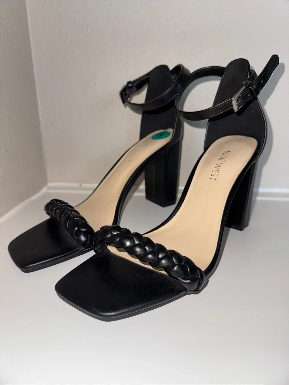 Nine West braided block heels